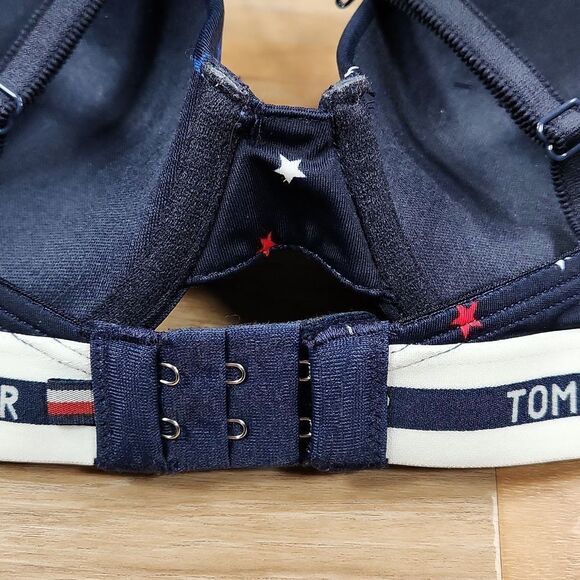 💜Tommy Hilfiger Blue Star Print Micro Push-up Bra 34C - Picture 9 of 10